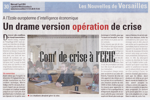 Exercice de com’ de crise 2014