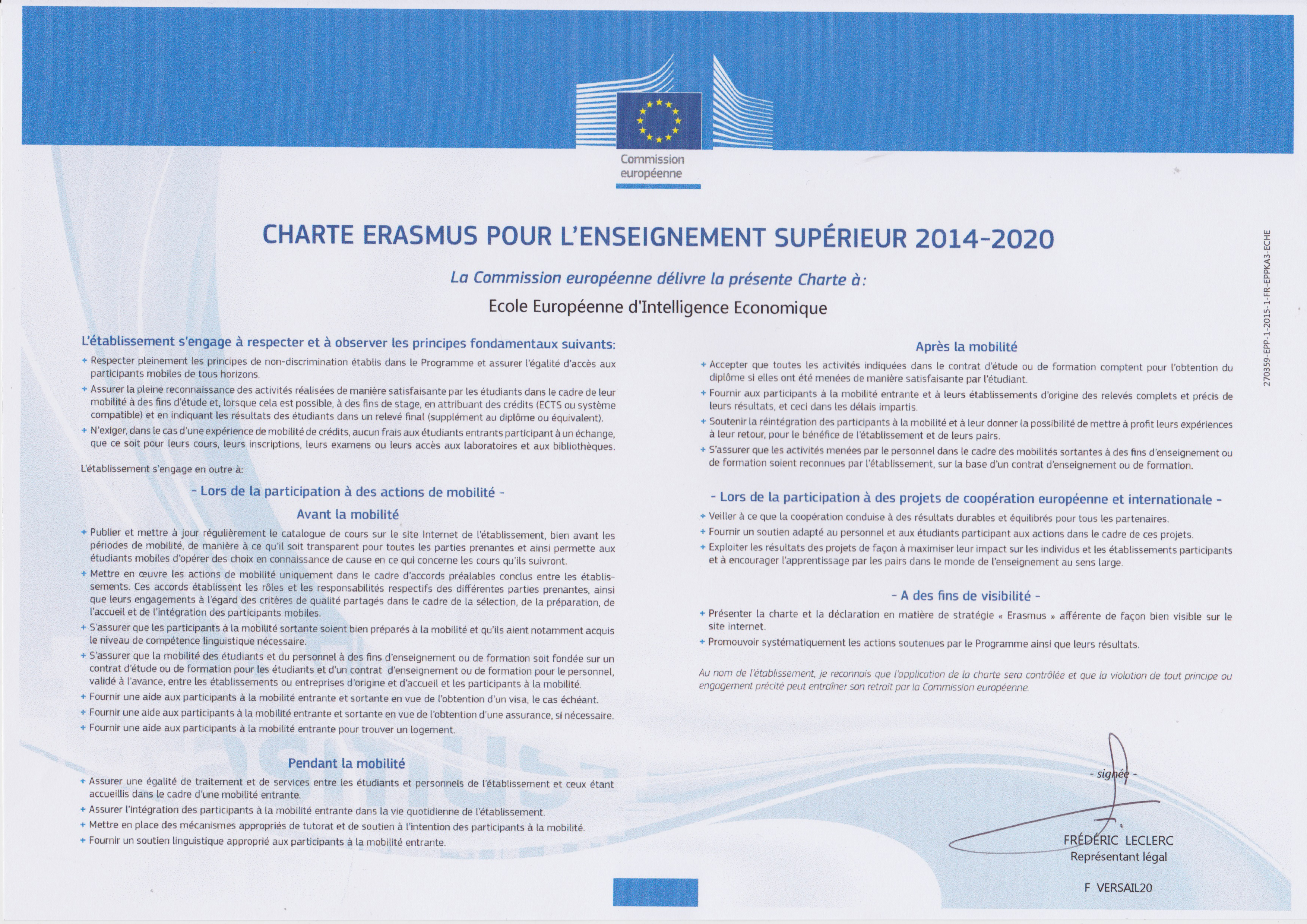 Charte Erasmus