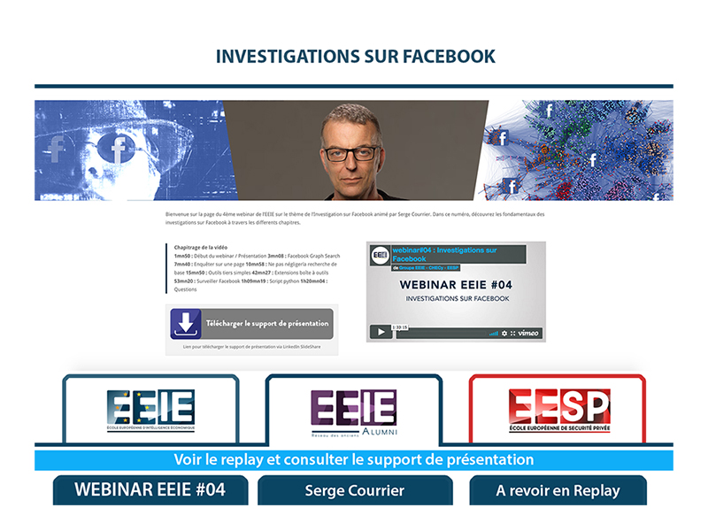Webinar EEIE #04 : Investigations sur Facebook